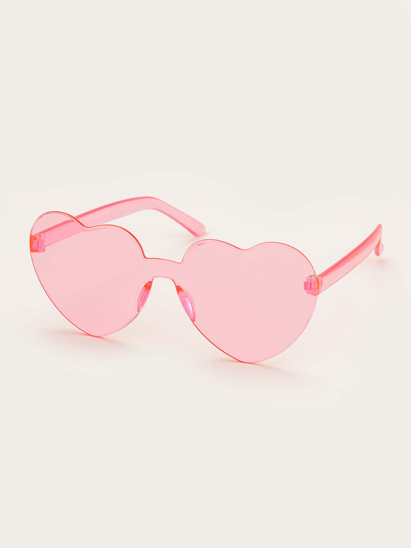 Heart Frame Rimless Sunglasses | SHEIN