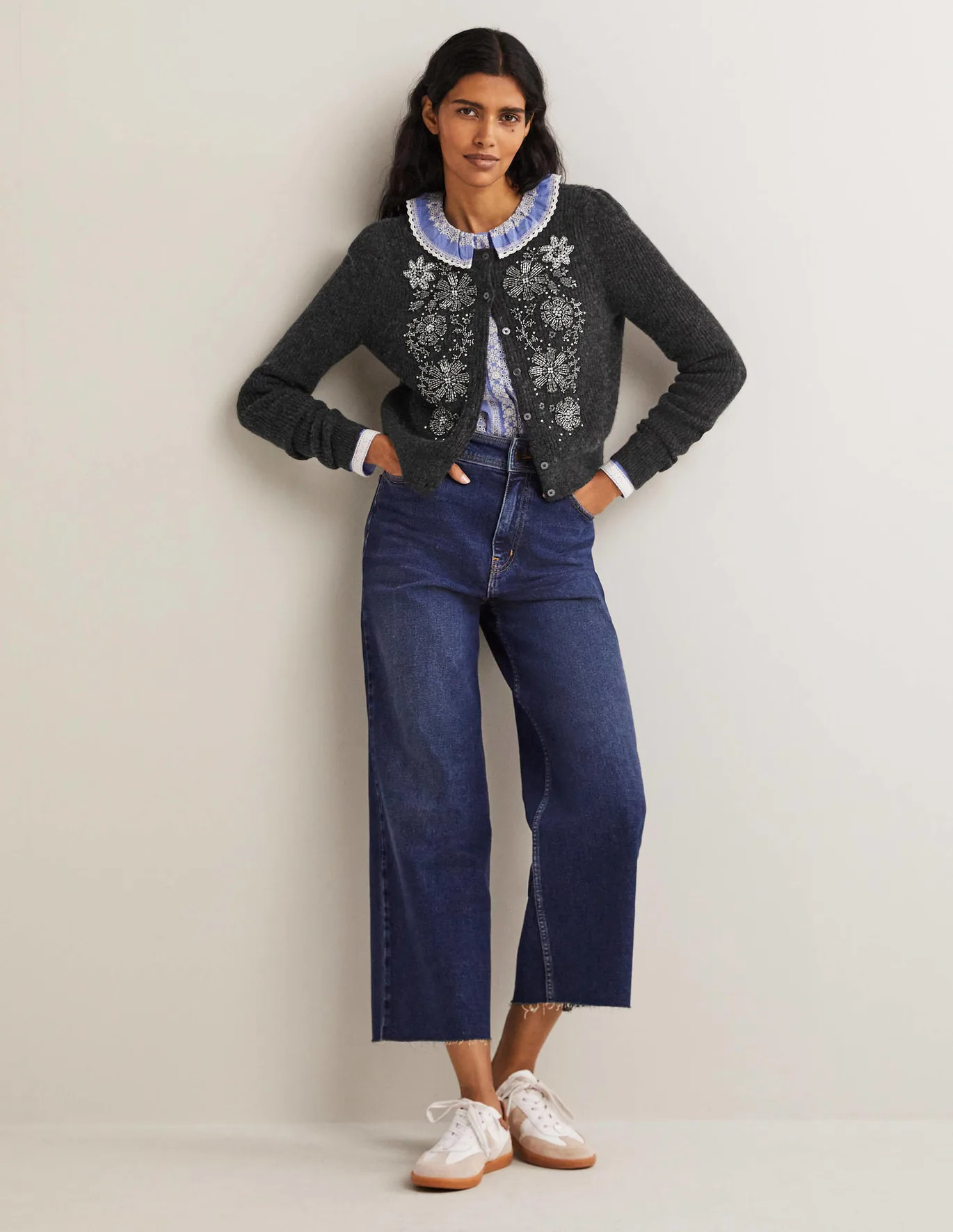 Embellished Ribbed Cardigan | Boden (US)