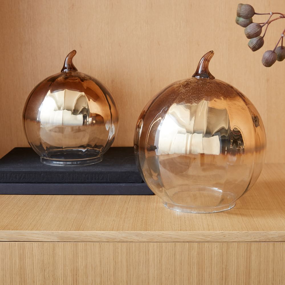 Mercury Glass Brass Pumpkins | West Elm (US)