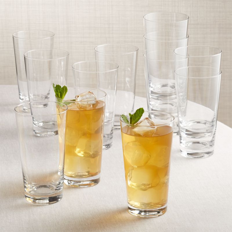 Biggs Highball Glasses Set of 12 + Reviews | Crate & Barrel | Crate & Barrel