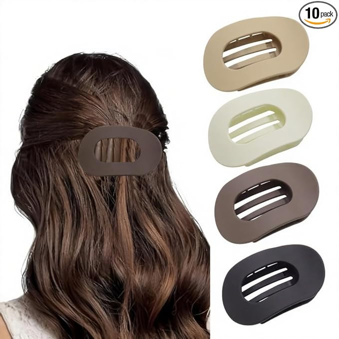 Bphne 4 Pack Flat Hair Clips for Women – Matte Oval French Claw Clips, 3.8 Inch Non Slip Strong... | Amazon (US)