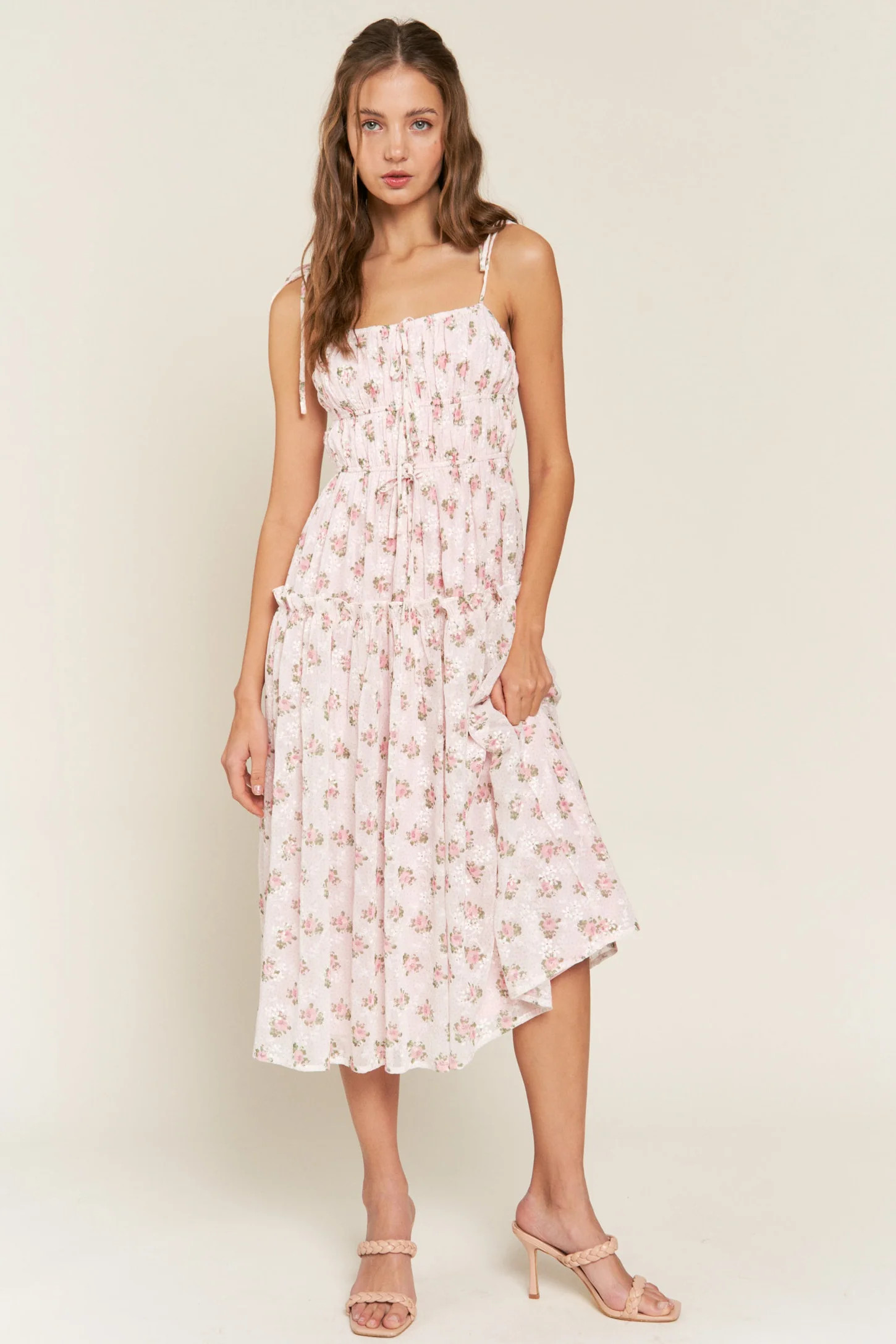 Pink Tie Strap Midi Dress | PinkBlush Maternity