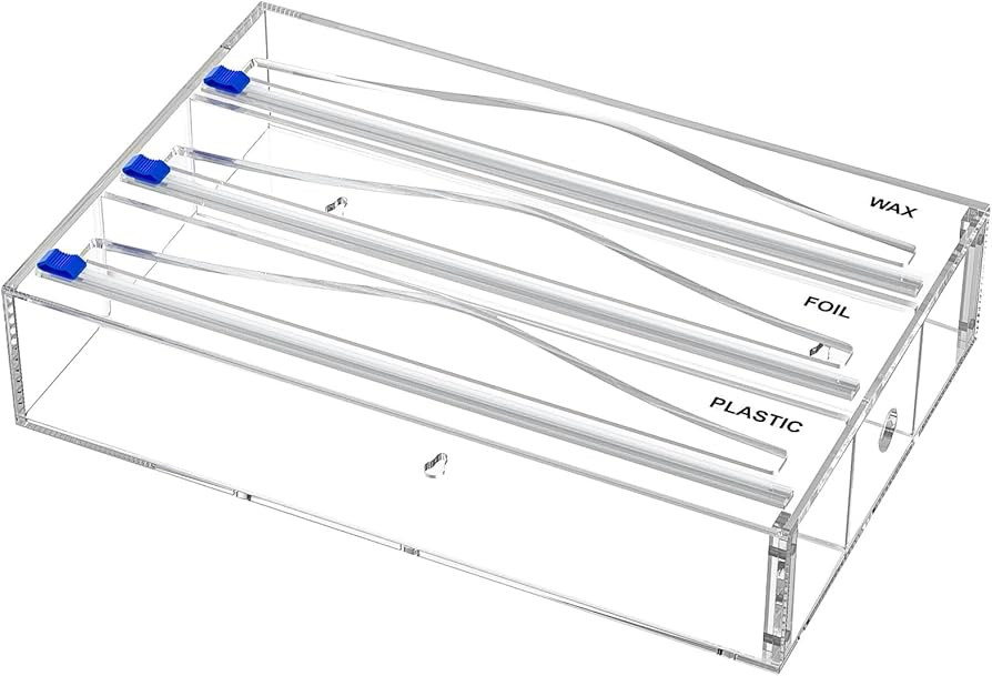 KDSKSC Tin Foil Organizer for Drawer with 12 Labels, Plastic Wrap Dispenser with Cutter, 3 in 1 A... | Amazon (US)