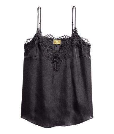 Satin Camisole Top with Lace | H&M (US)