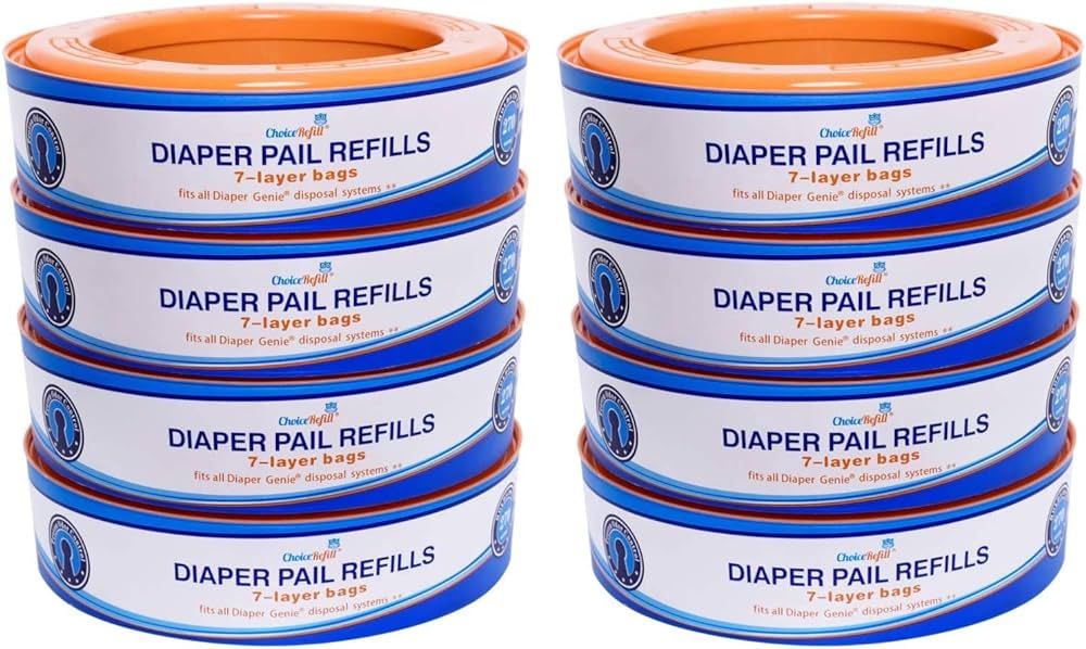 ChoiceRefill Compatible with Diaper Genie Pails, 8-Pack, 2160 count | Amazon (US)