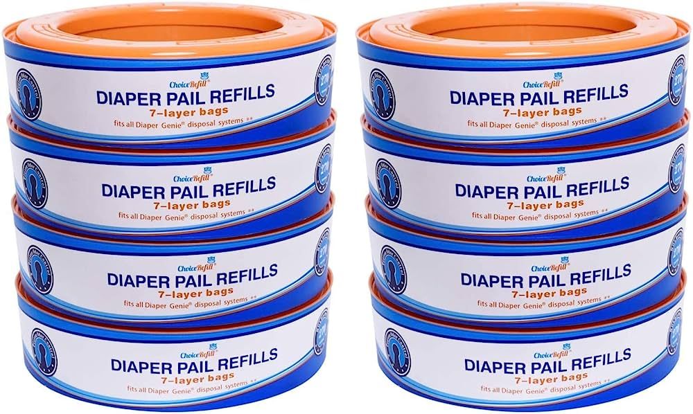 ChoiceRefill Compatible with Diaper Genie Pails, 8-Pack, 2160 count | Amazon (US)