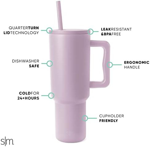 Amazon.com: Simple Modern 40 oz Tumbler with Handle and Straw Lid | Insulated Reusable Leakproof ... | Amazon (US)