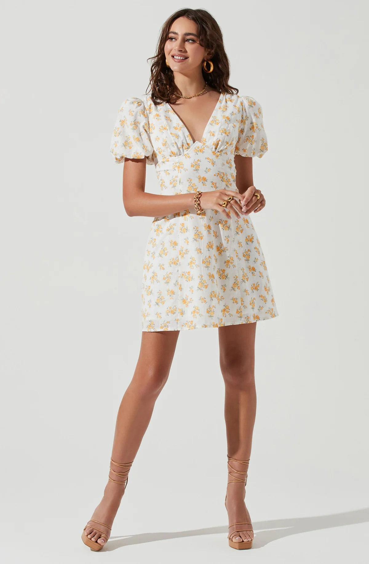 Lovegrove Floral Puff Sleeve Mini Dress | ASTR The Label (US)