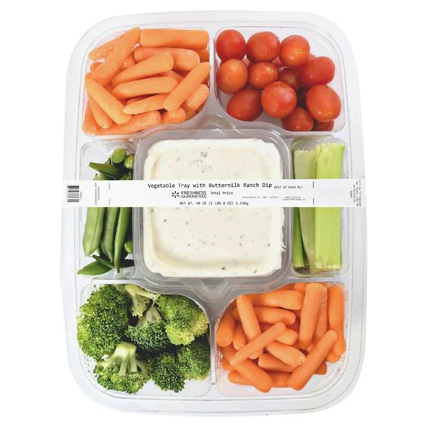 Vegetable Tray with Buttermilk Ranch Dip, 40 oz - Walmart.com | Walmart (US)