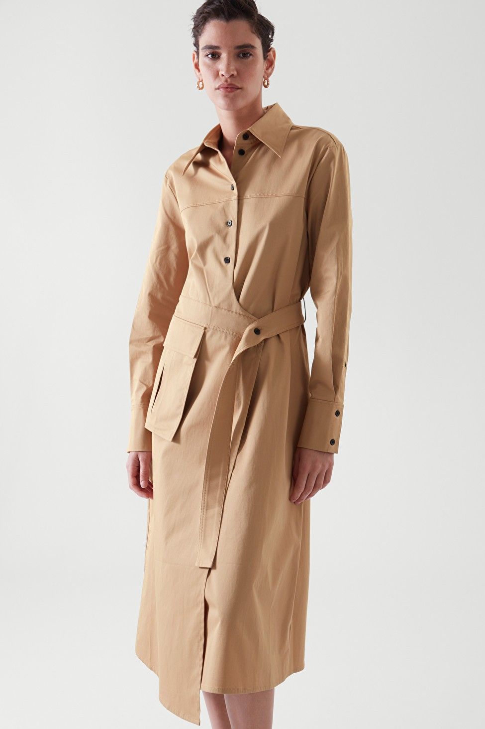 BELTED SHIRT DRESS Beige Dress Dresses Spring Dress Spring Outfits Pastel | COS (US)