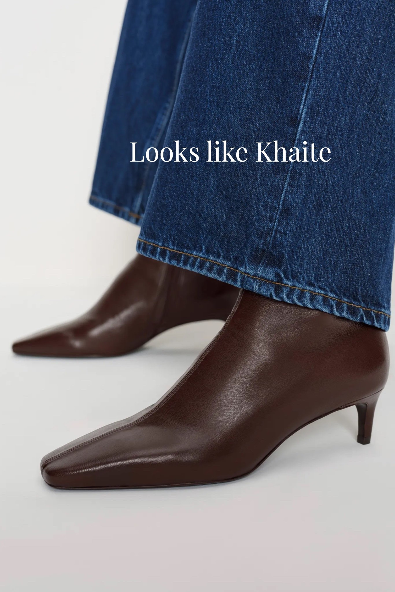 These remind me of the Khaite boots that everyone loves, which cost over $1,000! These Reformation ones are super stylish, reasonably priced, and the heel height is perfect for wearing every day.