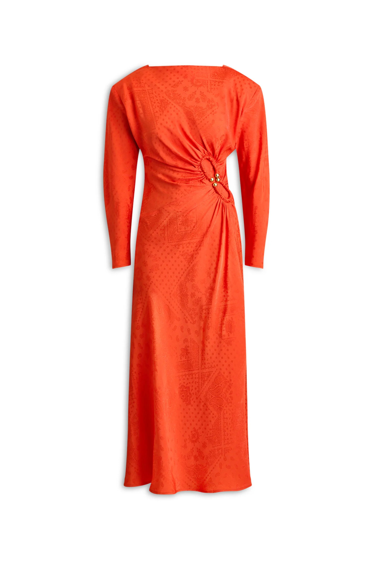 JAQUARD TURBAN RING DRESS - TANGERINE - Scanlan Theodore | Scanlan Theodore