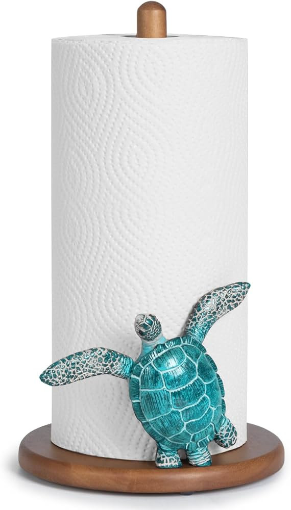 Turtle Paper Towel Holder - Beach House Decor Cute Paper Towel Holder Wood, Coastal Decor for Hom... | Amazon (US)