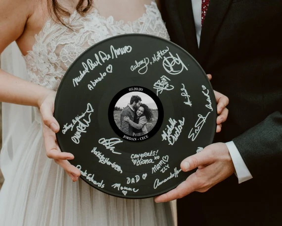 Custom Photo Vinyl Record Guestbook for Wedding Personalized | Etsy | Etsy (US)