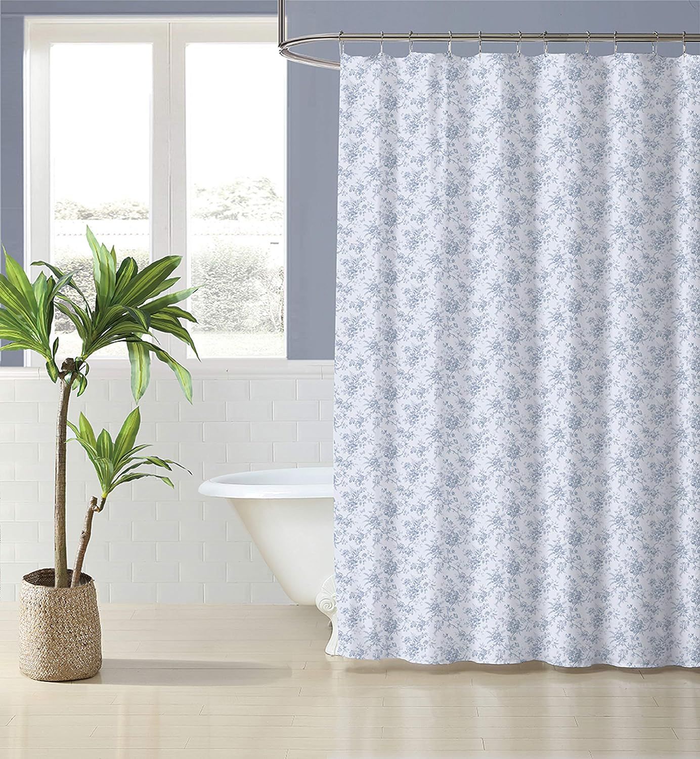 Laura Ashley Home - Shower Curtain, Stylish Cotton Bathroom Decor, Elegant Floral Home Decor (Wal... | Amazon (US)