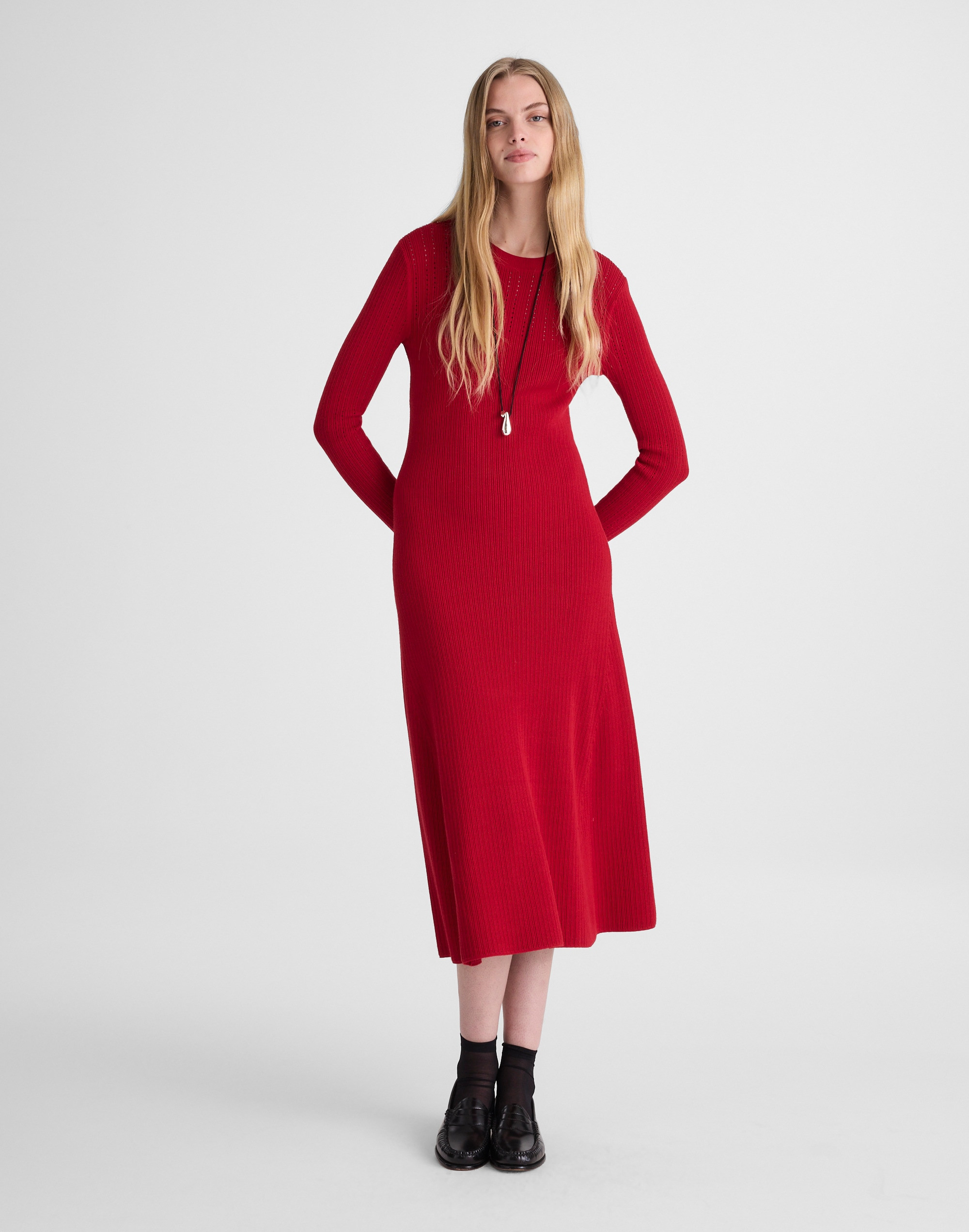 Madewell MW signature knit crewneck midi dress