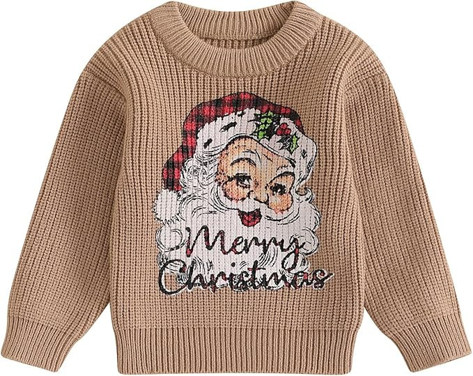 Newborn Kids Girls Boys Christmas Knitted Sweater Long Sleeve Sweatshirt Warm Crewneck Tops Autum... | Amazon (US)
