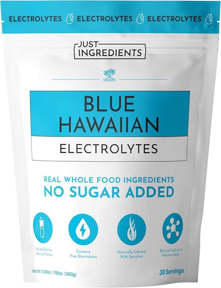 Blue Hawaiian Electrolytes Drink Mix | 30 Servings | Organic Coconut Water, Blue Spirulina & 5 Ke... | Amazon (US)