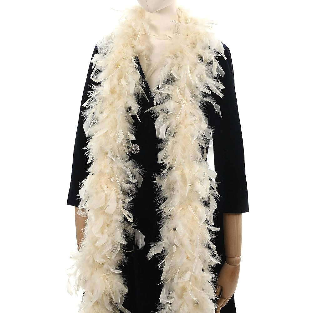 45g Champagne Boa Feathers - 2 Yards Boas for Party Bulk,Christmas,Wedding,Centerpieces,Concert,C... | Amazon (US)