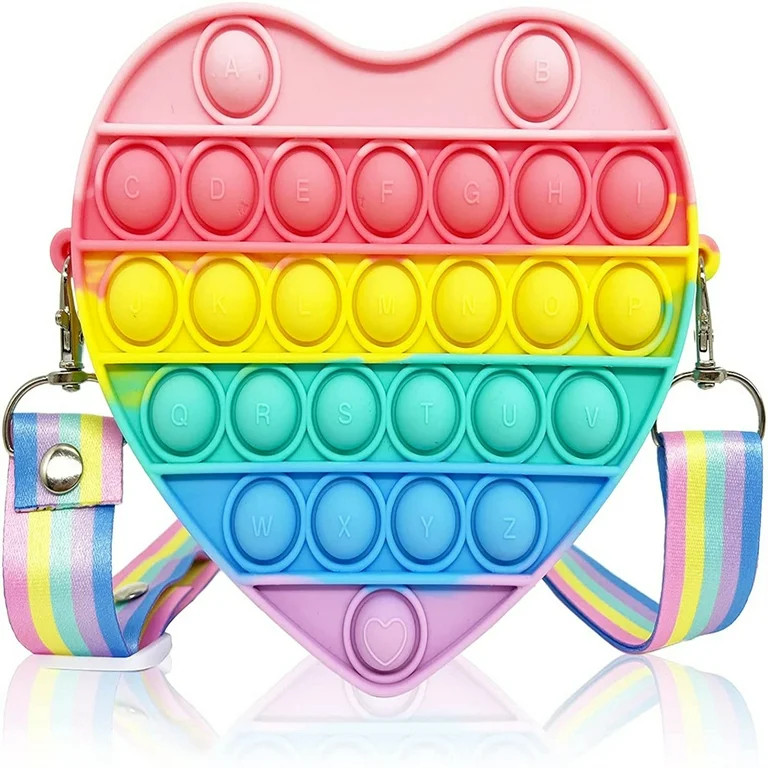 Big Pop Purse,Pop Purse for Girls,Easter Gifts for Kids Pop Shoulder Bag Fidget Toys,Rainbow Fidg... | Walmart (US)