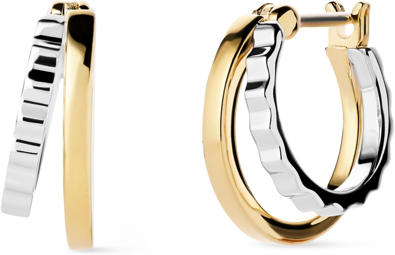 Ana Luisa Double Hoop Earrings for Women - Sterling Silver, 14K Gold Plated & Silver Rhodium Hugg... | Amazon (US)