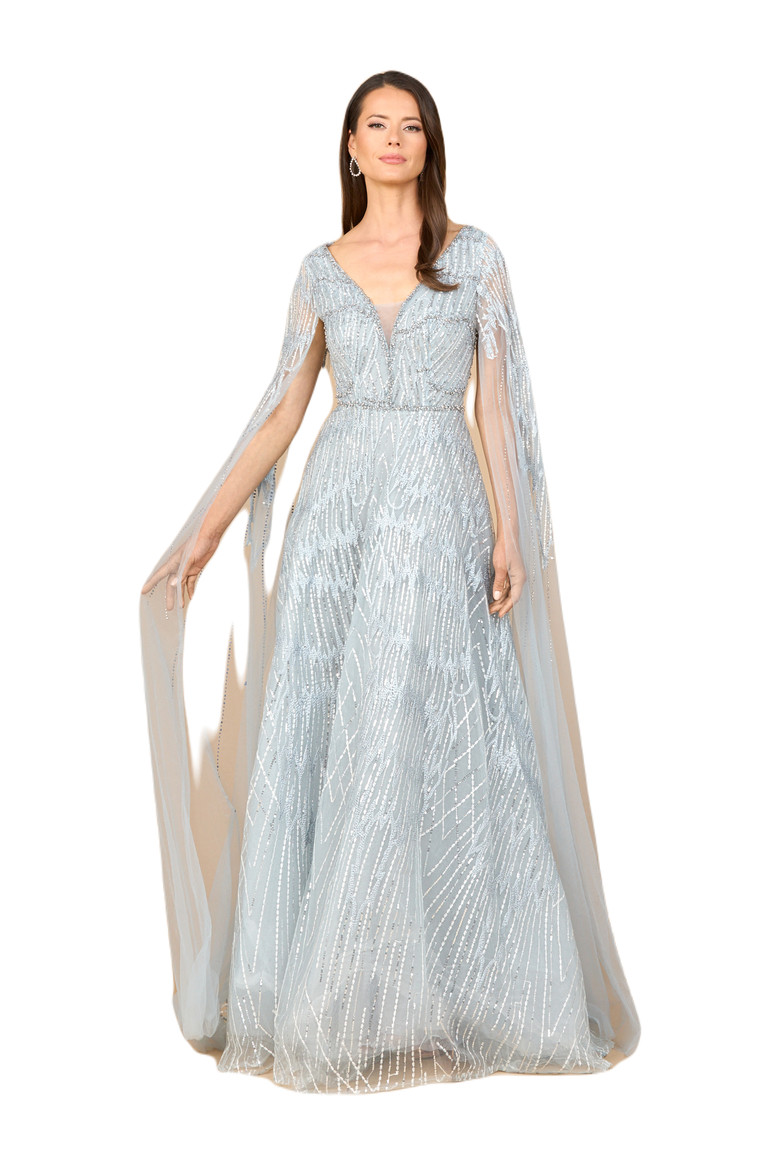 Embellished Gown with Cape Sleeves (Women) | Nordstrom | Nordstrom
