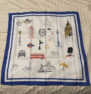 New NWT J.Crew London Themed Square Neck Purse Scarf 20 X 20 Rare | eBay US