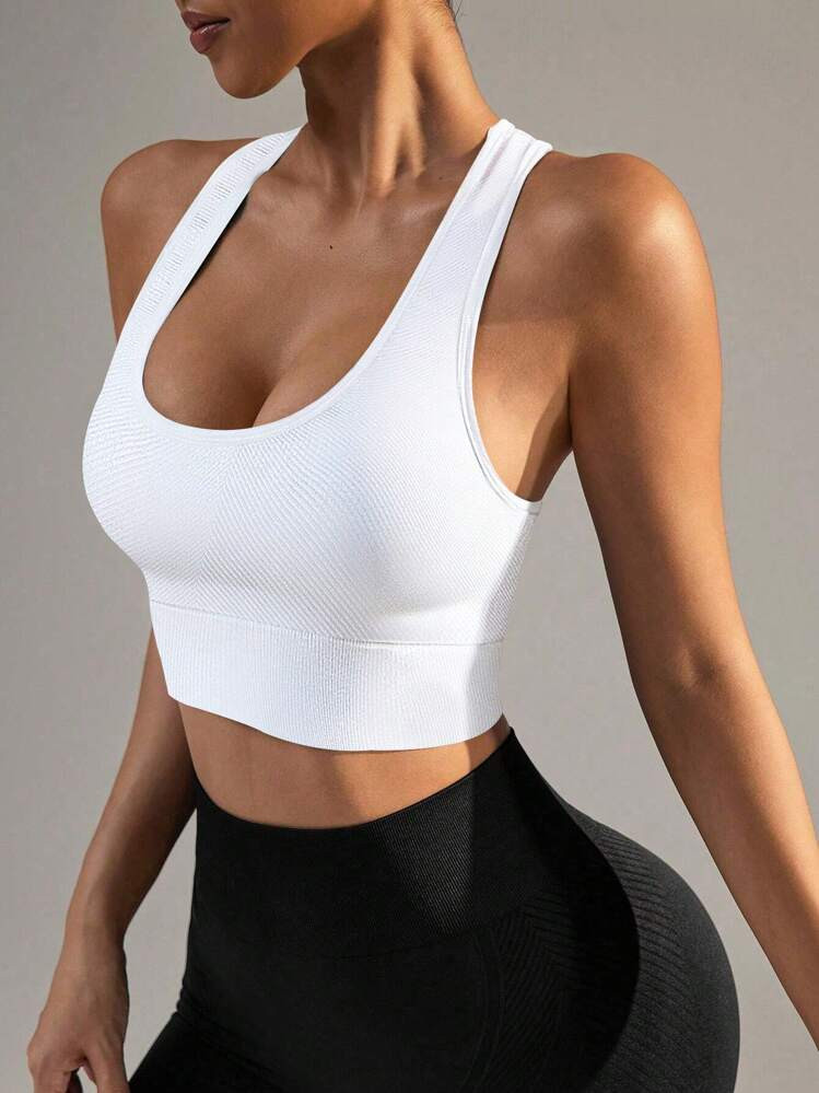 Yefecy Women's High Impact Seamless Padded Sports Bra, Suitable For Yoga, Fitness, Running And Workout | SHEIN