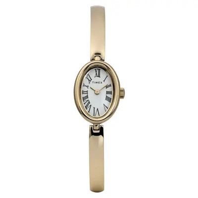 Timex® Cavatina Oval Bracelet Watch, 19mm in White at Nordstrom | Nordstrom