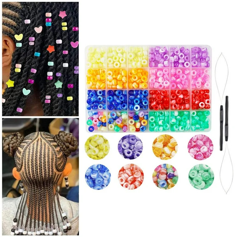 480Pcs Hair Beads Multicolor Beauty Supplies Accessories ,8mm Crafts for ,Salon ,Jewelry Making ,... | Walmart (US)