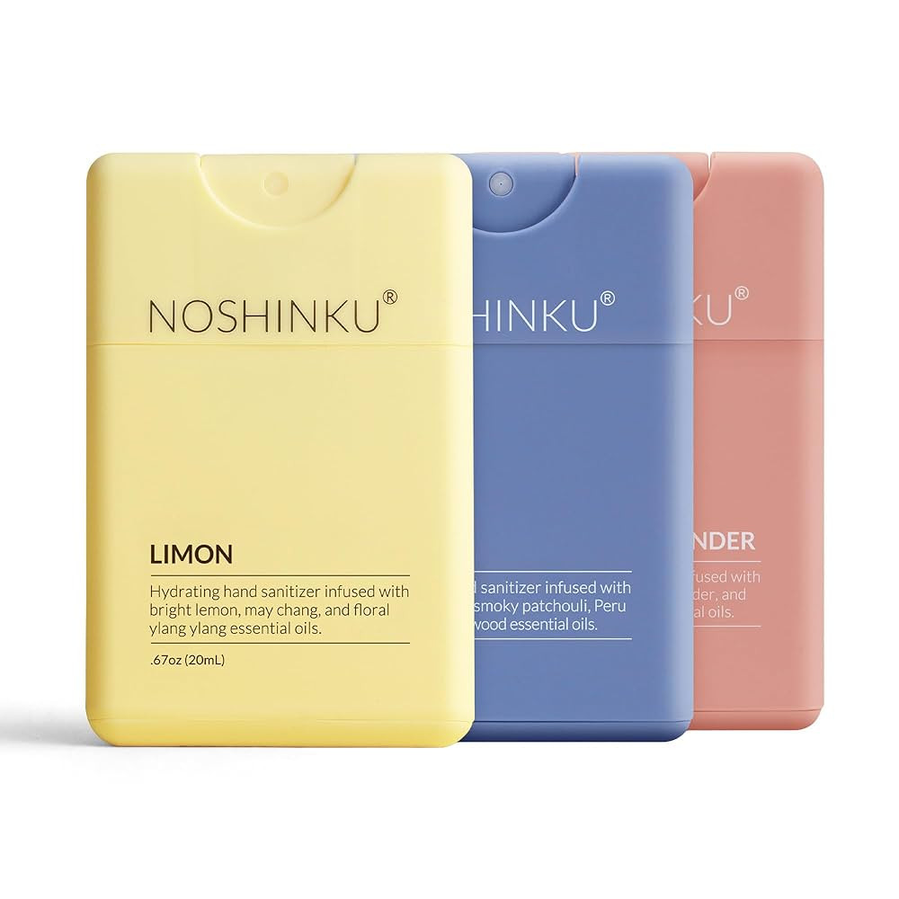 Noshinku - Refillable Hand Sanitizer Discovery Deux 3-Pack, Travel Size Spray, Hydrating Botanica... | Amazon (US)