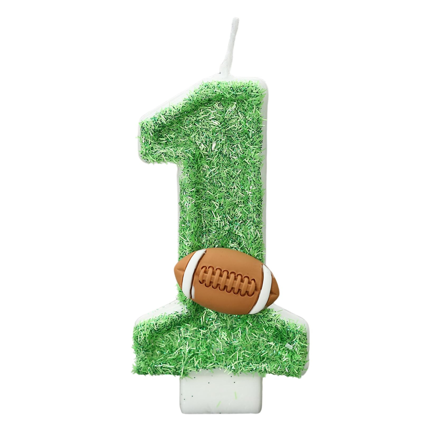 Football Birthday Number Candles for Cake Green Number 1 Candle 1st Football Cake Topper Cupcake ... | Amazon (US)