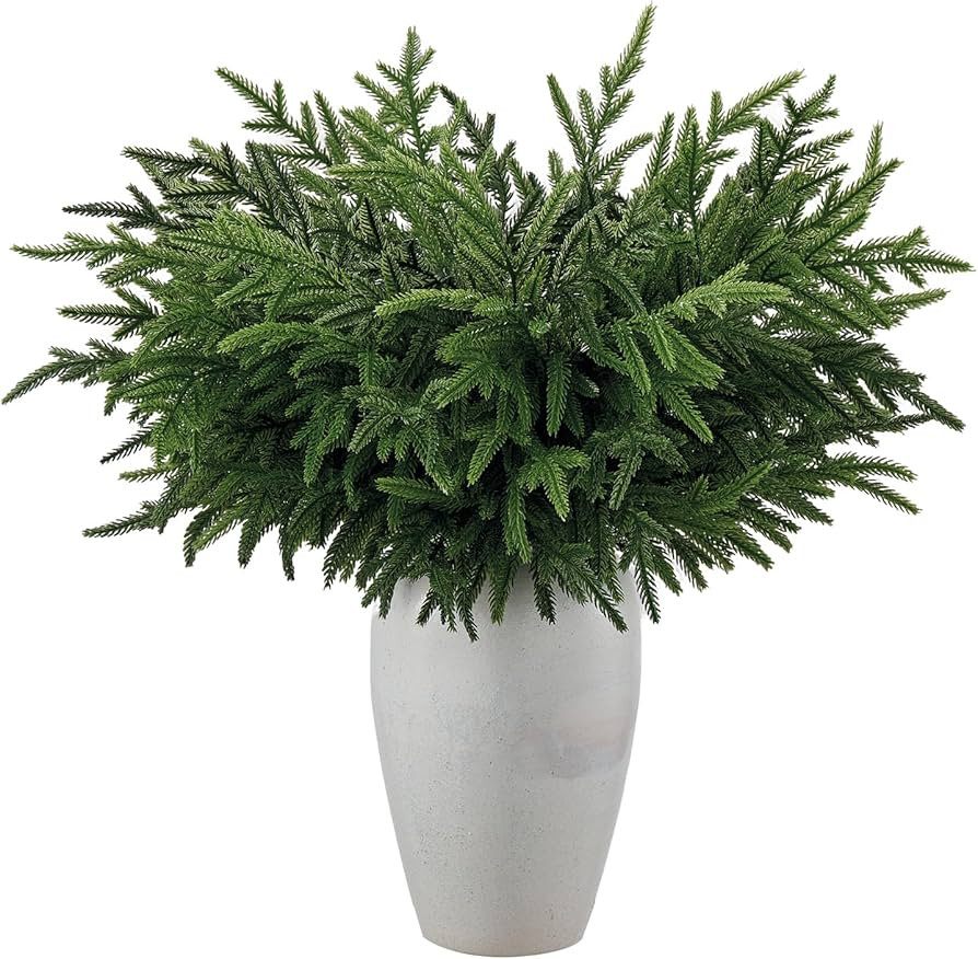 HIKISS 12 Pcs 24 Inch Realism Artisan-Crafted Norfolk Pine Branch - Artificial Christmas Greenery... | Amazon (US)