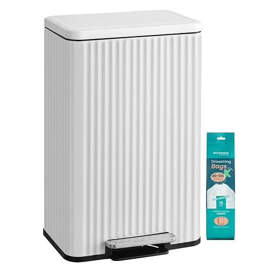 SONGMICS Trash Can, 13 Gallon (50 L) Garbage Can for Kitchen, with Lid, Pedal, and Removable Inne... | Amazon (US)