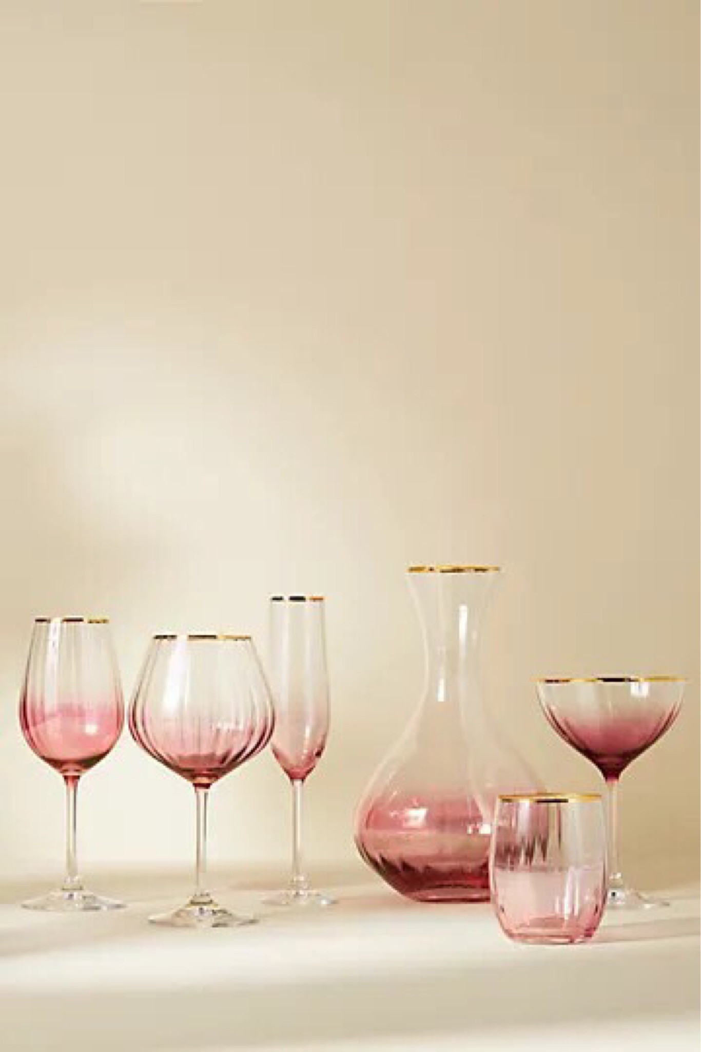 Stunning pink ombré glassware. Wine glasses, champagne flute, coupe, decanter  

#LTKHoliday #LTKGiftGuide #LTKhome
