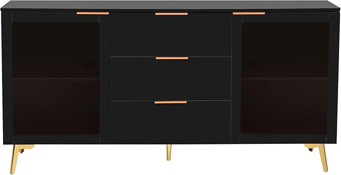 GIA Home Furniture Series Modern MDF Buffet Sideboard with 2 Doors,3 Drawers,Accent Storage Cabin... | Amazon (US)