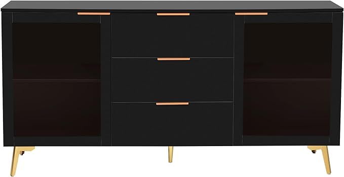 GIA Home Furniture Series Modern MDF Buffet Sideboard with 2 Doors,3 Drawers,Accent Storage Cabin... | Amazon (US)