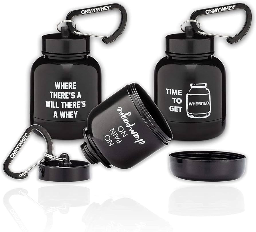 OnMyWhey - Protein Powder and Supplement Funnel Keychain, Portable to-Go Container for The Gym, W... | Amazon (US)