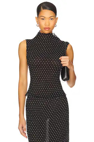 LIONESS Ford Top in Onyx Polka from Revolve.com | Revolve Clothing (Global)
