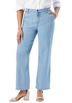 Jessica London Women's Plus Size True Fit Stretch Denim Wide Leg Jean - 28 W, Blue | Target