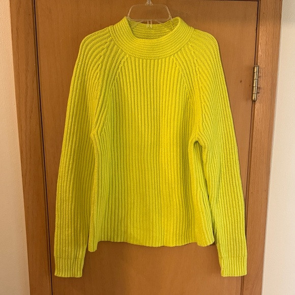 Banana Republic Women’s Ribbed Raglan Sweater Cotton Neon Yellow Size Medium | Poshmark