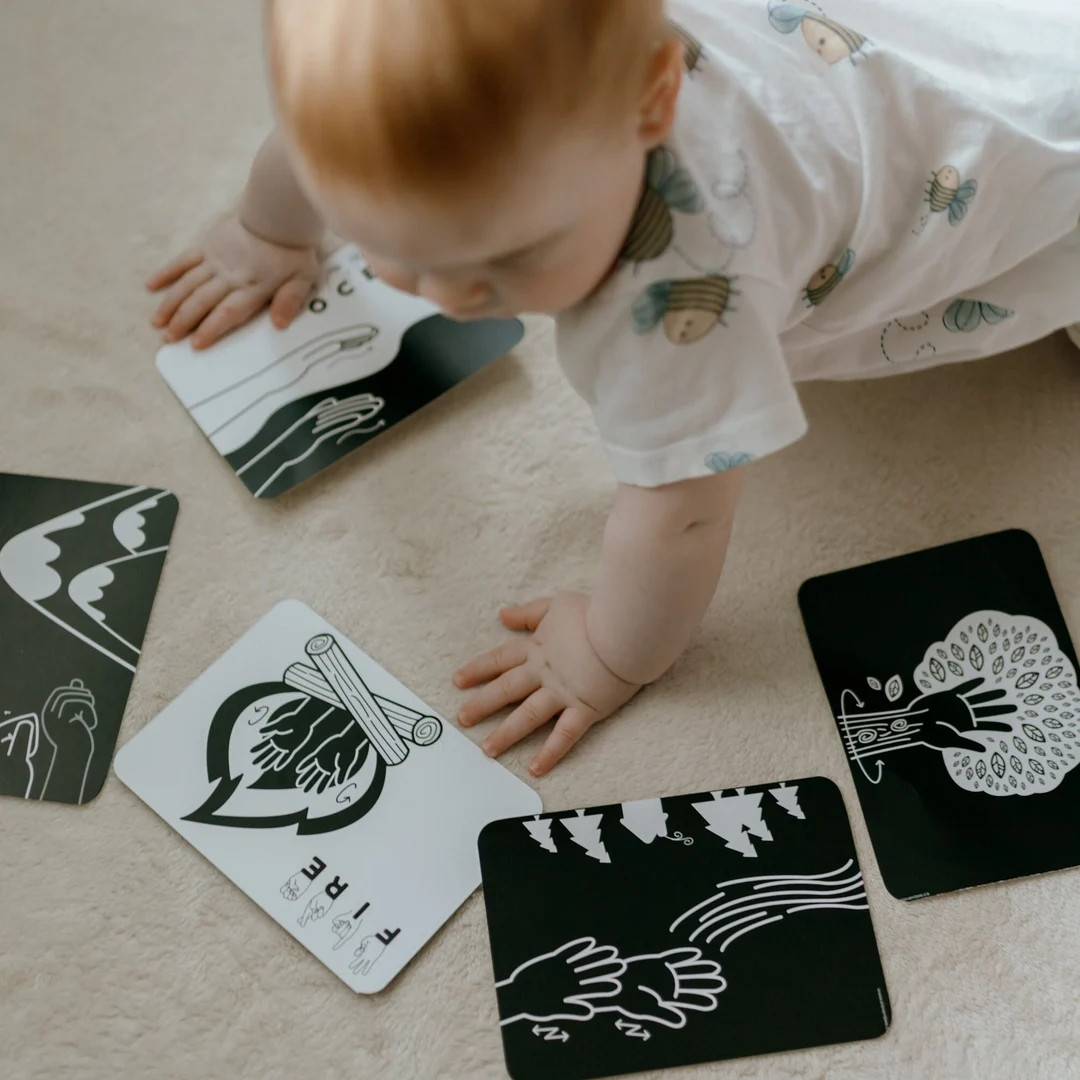 Sign Language Flashcards for Newborn Babies Black and White - Etsy | Etsy (US)