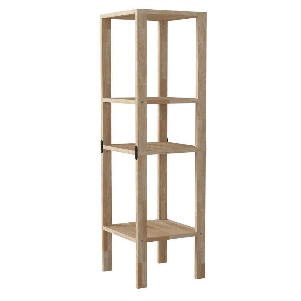 Handy Living Freemont 47.2 in. Natural Solid Wood 3 -Shelf Convertible Narrow Bookcase Shelving Unit | The Home Depot