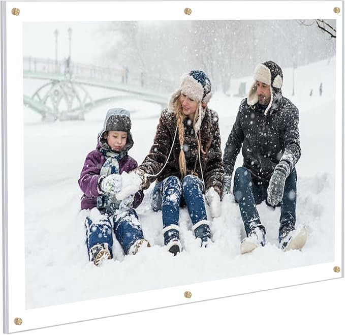 Kalami 16x20 Clear Acrylic Wall Mount Picture Frame Self Adhesive, No Drill Holes Floating Framel... | Amazon (US)