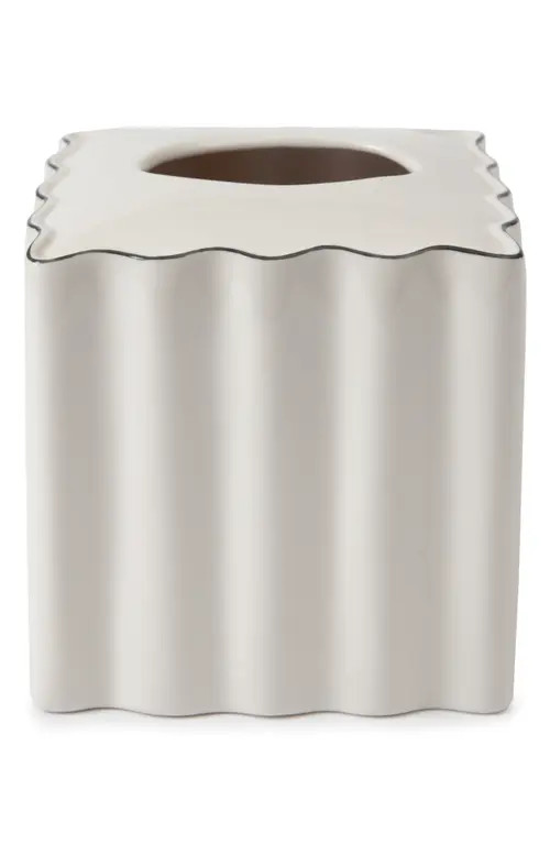 Kassatex Le Marais Porcelain Tissue Box Holder in White/black at Nordstrom | Nordstrom