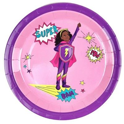 Anna + Pookie 9" Pink Super Hero Paper Party Plates 8 Ct. | Target