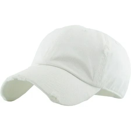 Washed Solid Vintage Distressed Cotton Dad Hat Adjustable Baseball Cap Polo Style | Walmart (US)