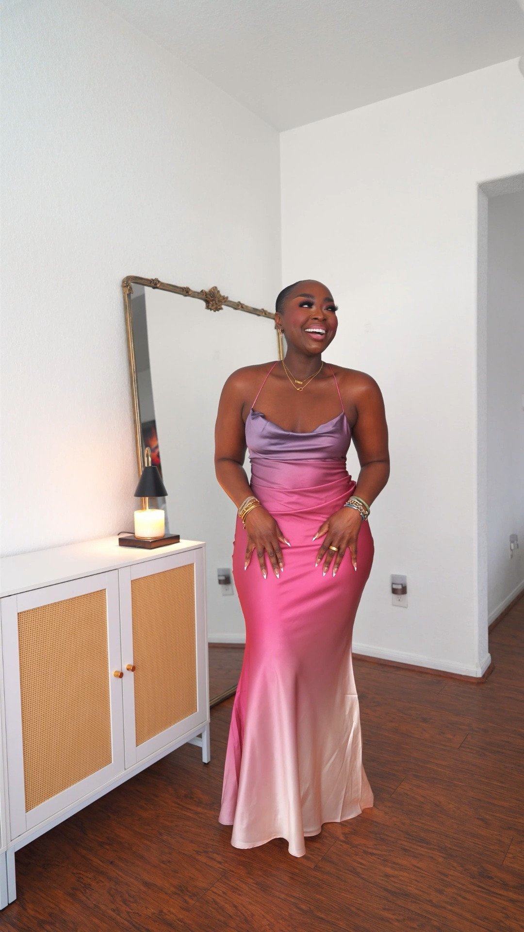 Oooweeee! This satin, slip maxi dress is def a fav! Wearing a L. #weddingguestdress #eveningdress #summerdress