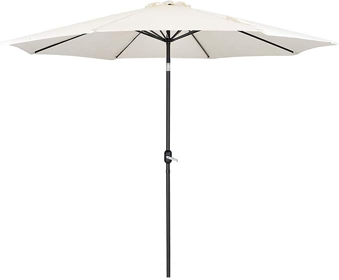 Patio Watcher 11-Ft Patio Umbrella Outdoor Umbrella with Push Button Tilt and Crank, 8 Steel Ribs... | Amazon (US)