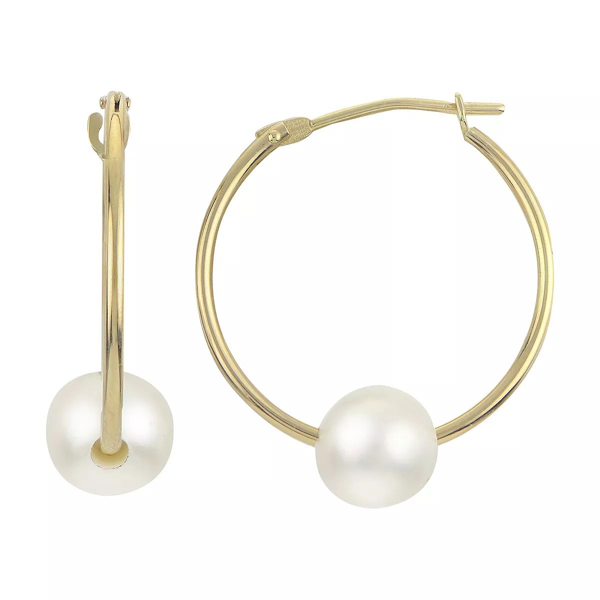 PearLustre by Imperial 14Kt Gold Freshwater Cultured Pearl Hoop Earrings | Kohl's